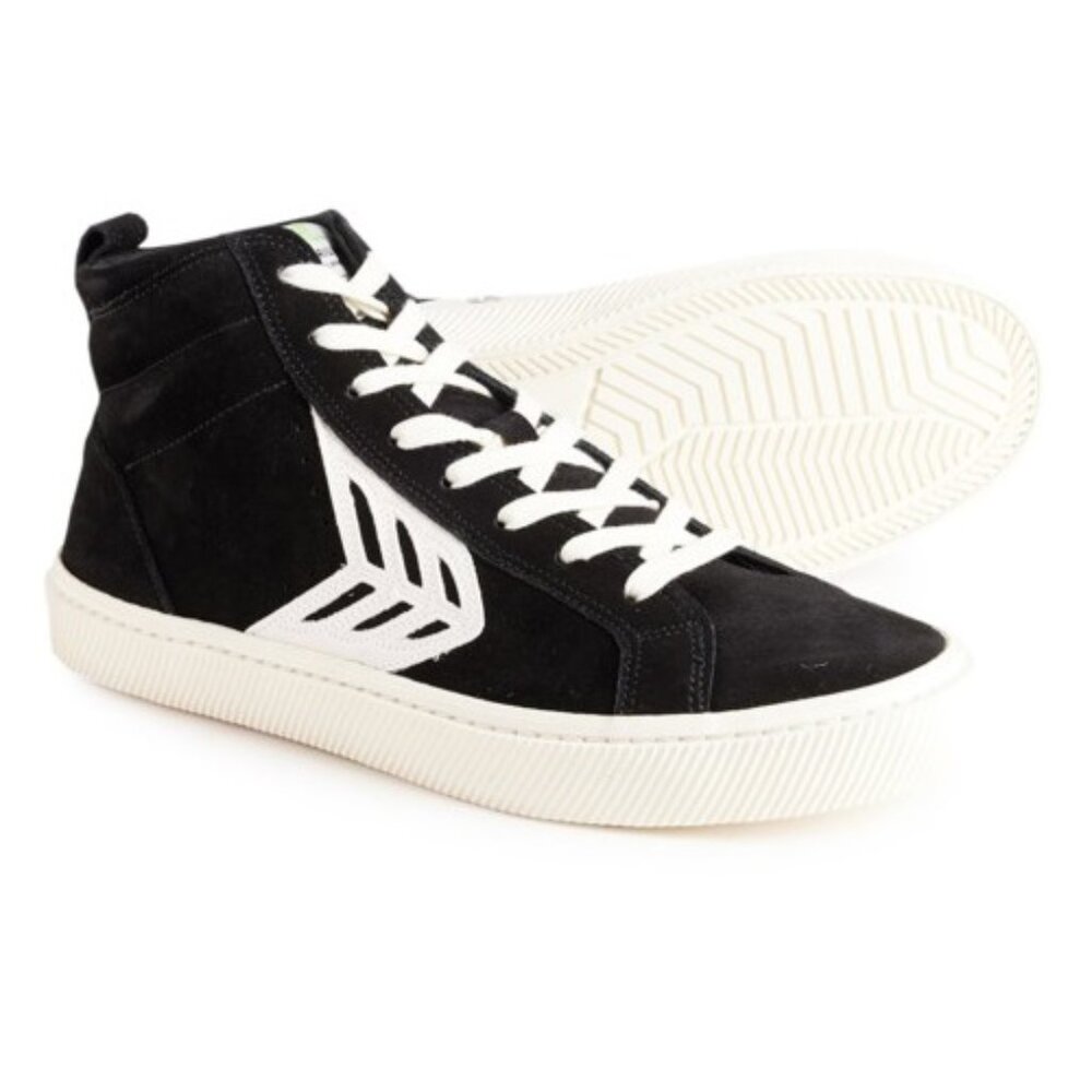 New Cariuma Catiba High Black Suede & Ivory Logo Sneaker Men's 10 / W 11.5, NIB